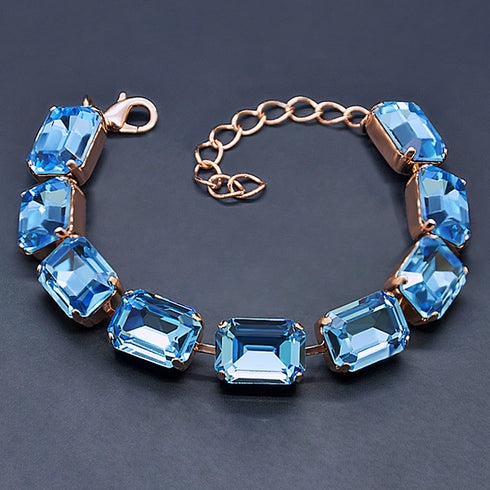 Браслет "Blāzma (Aquamarine Blue)" с кристаллами Swarovski™